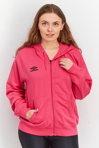 UMBRO Women Regular Fit Long Sleeves Hoodie, Pink
