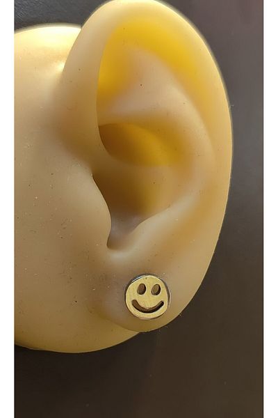 FG KONNİCHİWA 100% Steel Double Earrings Stainless Steel Blackened Patterned Icon Earrings (2 Pieces)