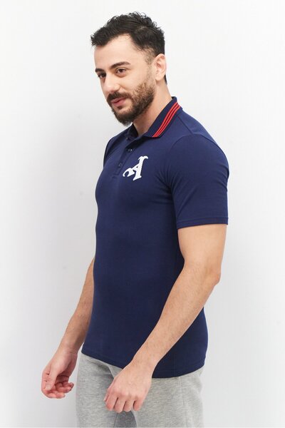adidas Me Sports Fit Short Sleeve Embroidered Polo Shirt, Navy