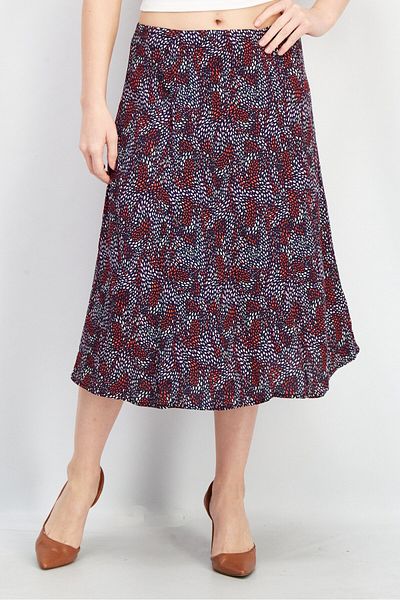 Esprit Women Allover Print Midi Skirt, Red