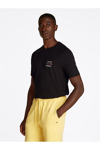 Tommy Hilfiger Tommy Hilfiger Men Black Logo Crew Neck T-Shirt