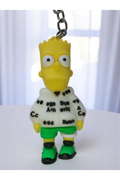 VerdeHome Bart Simpson Figure Keychain Smart and Sensible Character Themed Fun Accessory