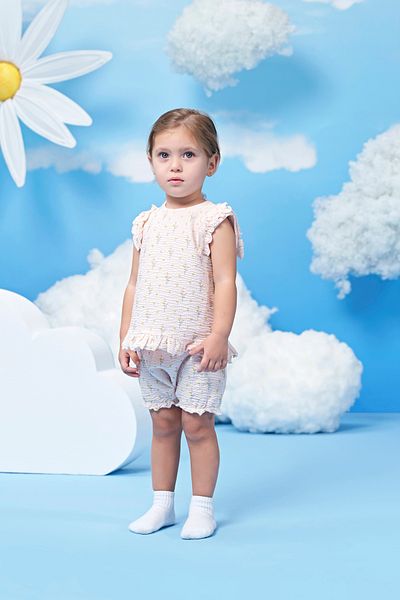 Miny Center Flower Patterned Baby Girl Set of 2