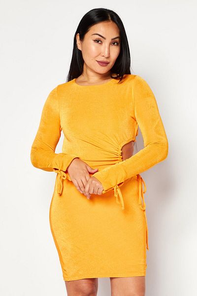 Don't Call Me Jennyfer Women Textured Mini Dress, Orange