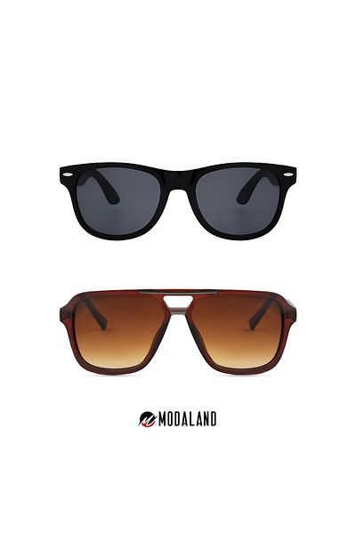 ModaLand New Unisex 2-Piece Deal Set - Men's and Women's Sunglasses
