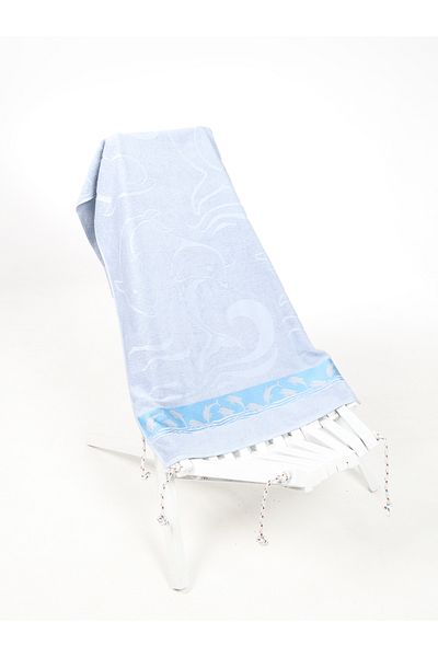AİRYCOT Turquoise Dolphin Themed Patterned 70X150 Set of 2 Beach/Pool/Bathhouse/Bathroom Towels