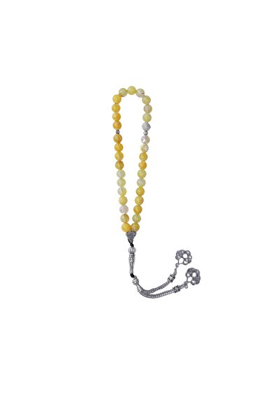 Zeynep Büyükbay Agat galben lamaie piatra naturala Tasbih 33 buc