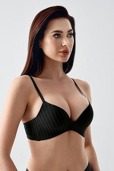 C&City Σουτιέν Push-Up χωρίς σύρμα C11796 Μαύρο