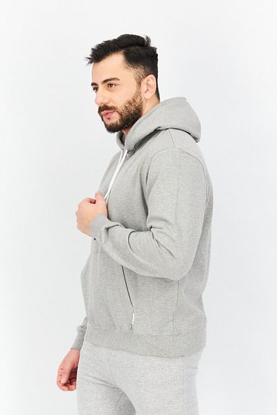 Sovereign Code Men Hooded Neck Heather Print Long Sleeves Sweatshirt, Light Grey