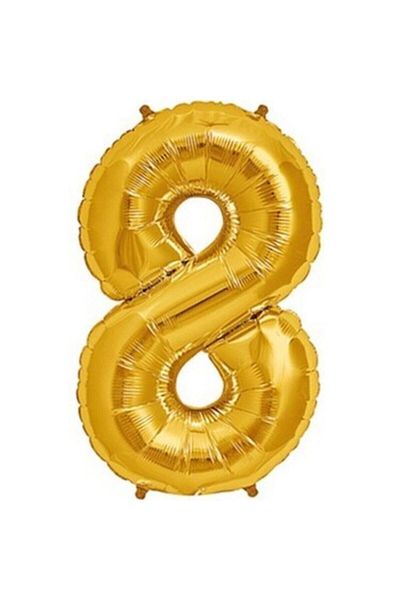 ikm balon 8 Figures Gold Color Helium Balloon 100 Cm