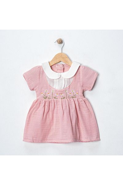 MAXI DRY Floral Embroidered Muslin Baby Dress 6-24 Months