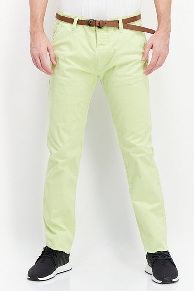 O'Neill Men Regular Fit Solid Belted Chino Pant, Lime