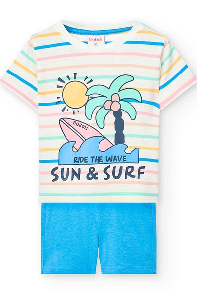 Boboli Surf Printed Boys' 2-Piece Shorts Set
