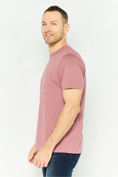 GAP Men Crew Neck Short Sleeves Plain T-shirt, Mauve