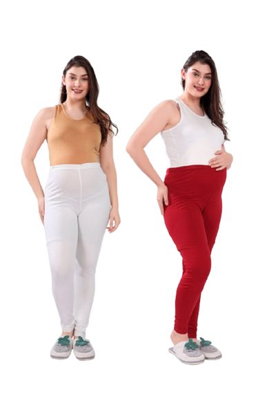 Tummy Pack of 2 Viscose Solid High Waist Maternity Leggings