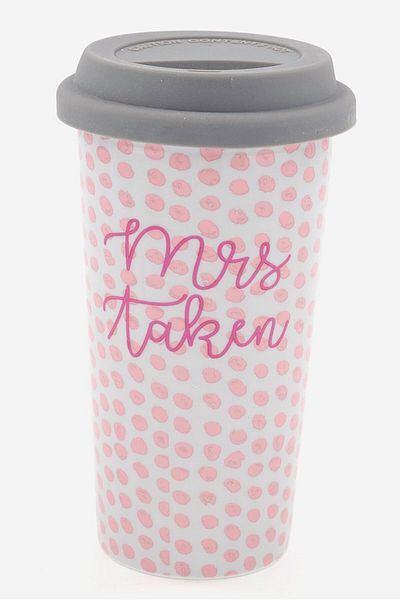 rosanna Commuter Mrs Taken Mug In A Gift Box, Grey And Pink Combo