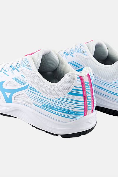MIZUNO حذاء جري ستيلث ستار برباط للأطفال، أبيض