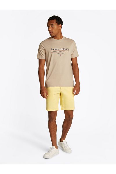 Tommy Hilfiger Tommy Hilfiger Men Sandalwood Logo Crew Neck T-Shirt