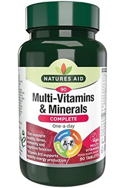 Natures Aid Multi-Vitamins and Minerals Complete | 90 Tablets | One-a-Day A-Z