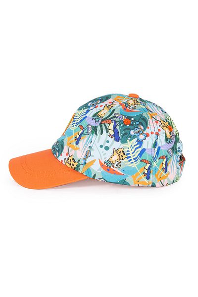 Milk & Moo Milk&Moo Jungle Friends 4-6 Years Old Boy's Hat - Orange, Embroidered, Adjustable Summer