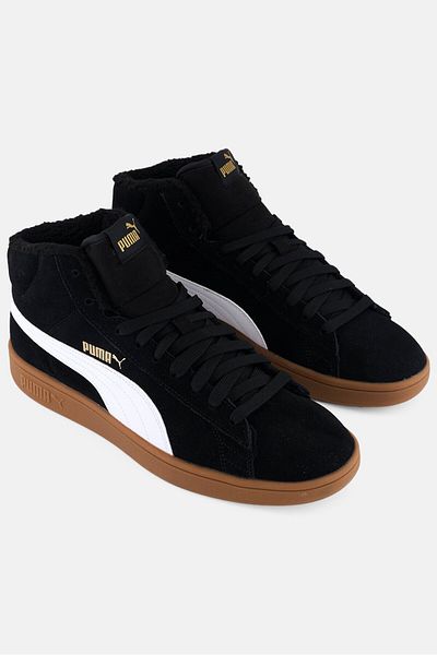 Puma Kids Boy Smash V2 Mid Wtr Lace Up Outdoor Shoes, Black