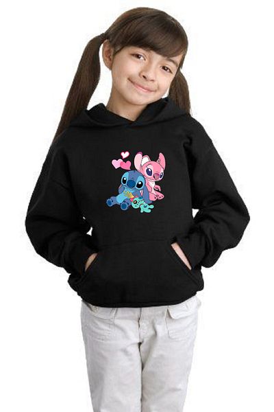 makiteks Girl's Seasonal Hooded Sweatshirt Hoodie 5 6 7 8 9 10 11 12 Years Lilo Stitch