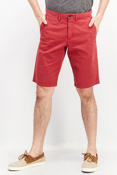 CELIO Men Solid Belt Loops Chino Short, Red