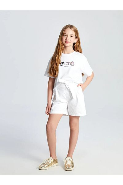 LC Waikiki Lcw Kids Beige Elastic Waist Girls Shorts