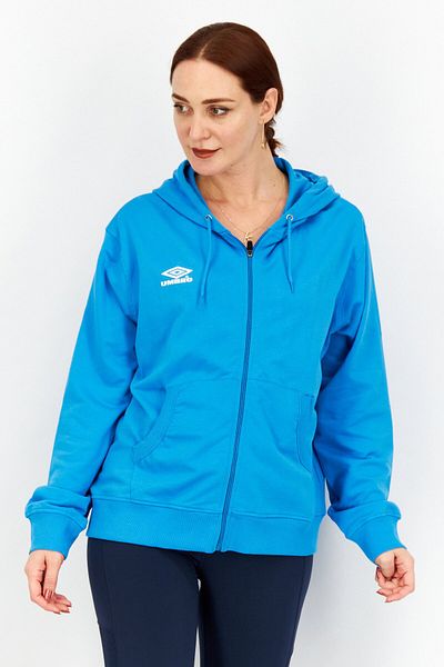 UMBRO Women Sportswear Fit Hooded Brand Logo Sweatshirts, Blue
