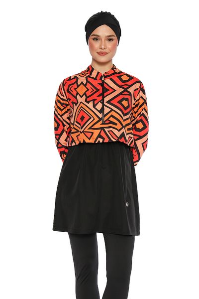 InStyle Colorful Bolero 4 Piece Black Hijab Swimsuit 2435L
