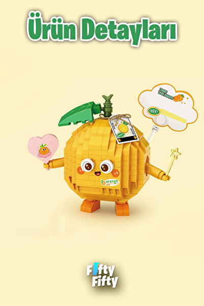 Vagonlife Loz Micro Block Series Cute Orange 330 Pieces Toy Building Set Fflz-8819