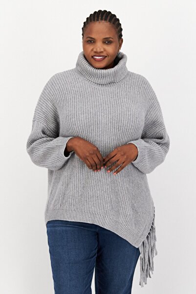 Vince Camuto Women Plus Size Turtle Neck Knitted Sweaters, Light Grey