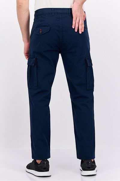 Scotch & Soda Men Slim Fit Solid Stretchable Cargo Pants, Navy