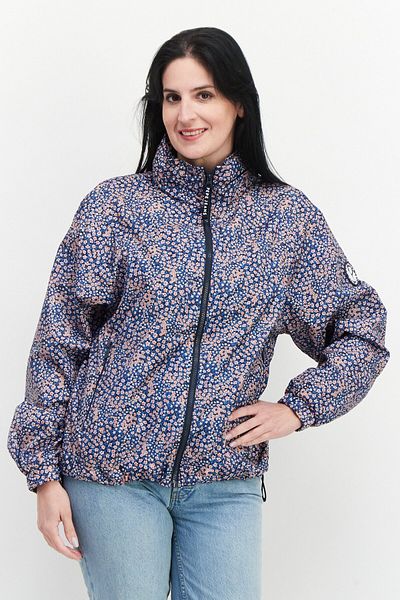 Pepe Jeans Women Floral Print Raincoat Jacket, Blue