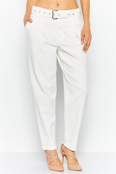 Michael Kors Women Regular Fit Washed Strechable Jeans, White
