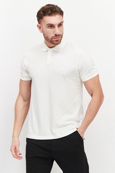 Vince Camuto Men Regular Fit Embroidered Short Sleeves Polo Shirts, Ivory