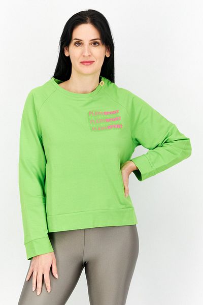 Plein Sport Women Sportswear Fit Long Sleeves Training Sweatshirt, Lime Green