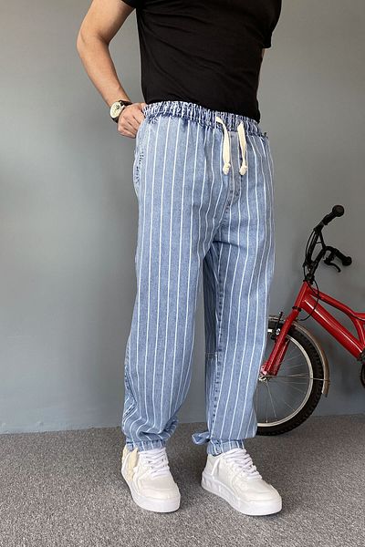 Alışveriş Sokağı Τζιν Jogger Relaxed Fit με κορδόνια στα πόδια