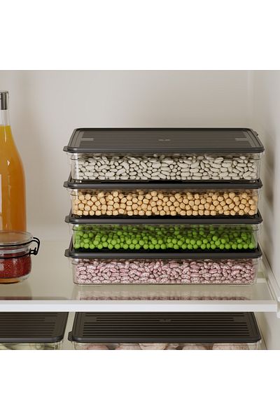 BAGER MARKET 2200 ml 4 Color Icebox Storage Container Winter Freezer Refrigerator and Food Organization