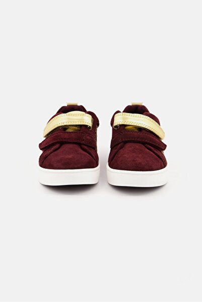 CLARKS Toddlers Unisex Wide Fit Velcro Closure Shoes, Maroon