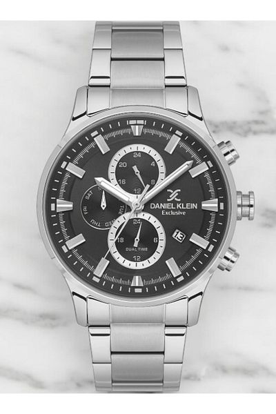 Daniel Klein Brand Silver Color Exclusive Model Active Men's Wristwatch with Internal Functions