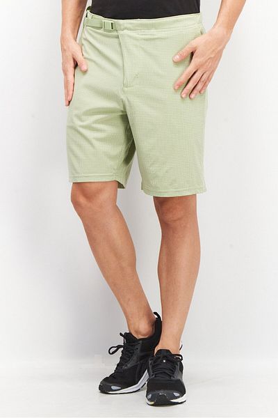 adidas Men Sportswear Fit Windowpane Pattern Outdoor Shorts, Light Green