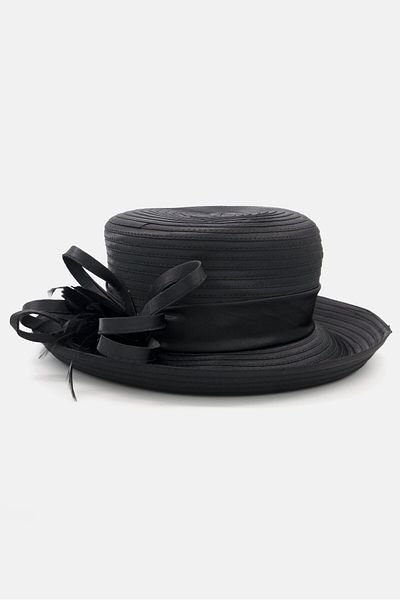 Bellissima Women Feather Flower Hat, Black