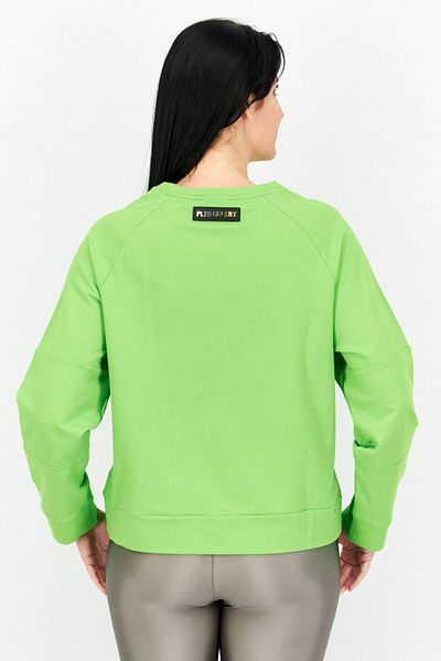 Plein Sport Women Sportswear Fit Long Sleeves Training Sweatshirt, Lime Green