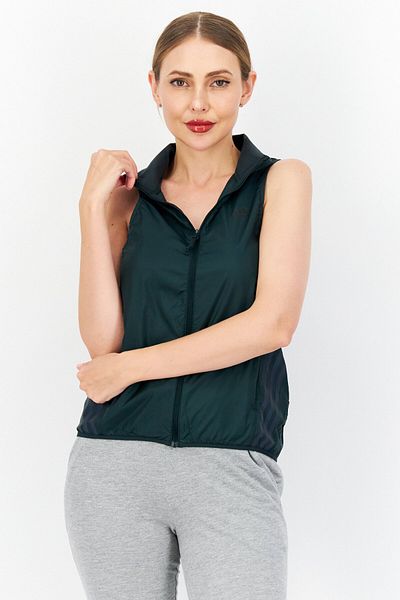 adidas Women Sportswear Fit Sleeveless Outdoor Vest, Dark Green