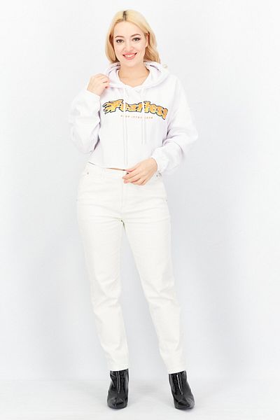Don't Call Me Jennyfer Women Hooded Graphic Long Sleeves Sweatshirt, White