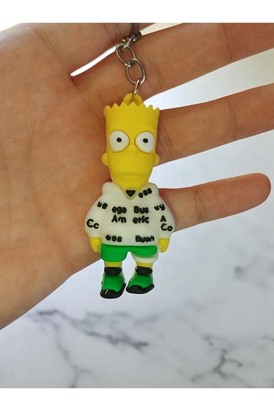 VerdeHome Bart Simpson Figure Keychain Smart and Sensible Character Themed Fun Accessory