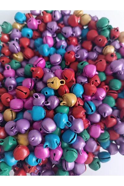 OZN AKSESUAR Bell Ring with Handle - Animal Collar Amigurumi Bell Mixed Color 12mm 50 Pieces