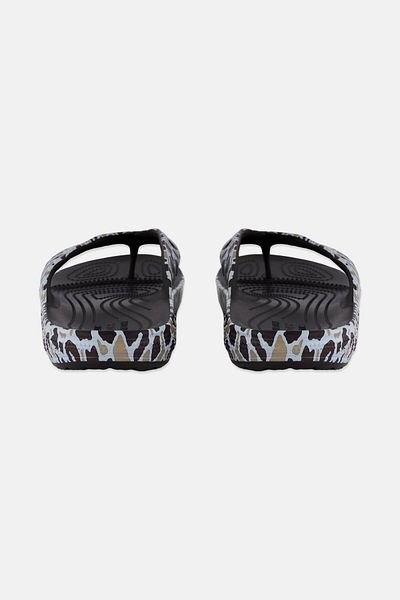 Crocs Men Leopard Slip On Slippers, Dark Brown