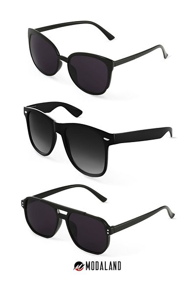 ModaLand New Unisex 3-piece Rectangular Sunglasses Set - Deal and Luxury